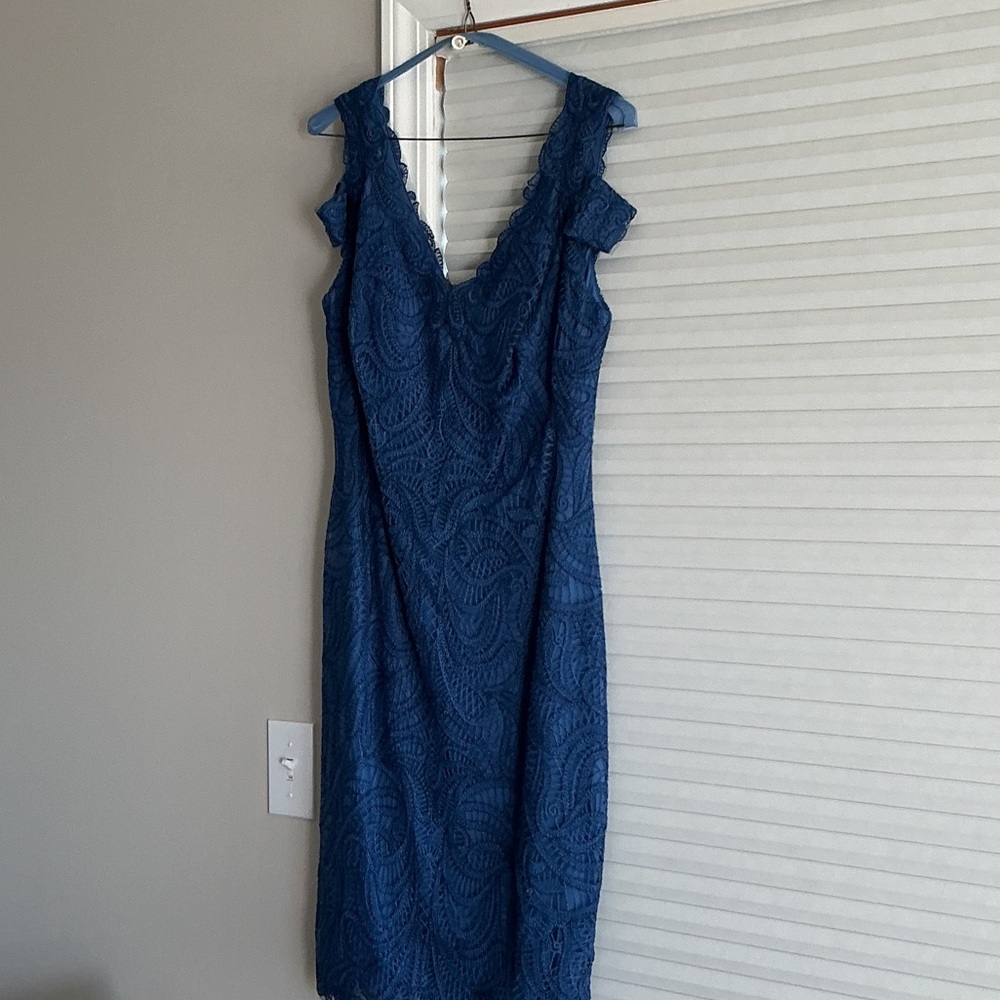 Tadashi Shoji Blue Lace Dress
